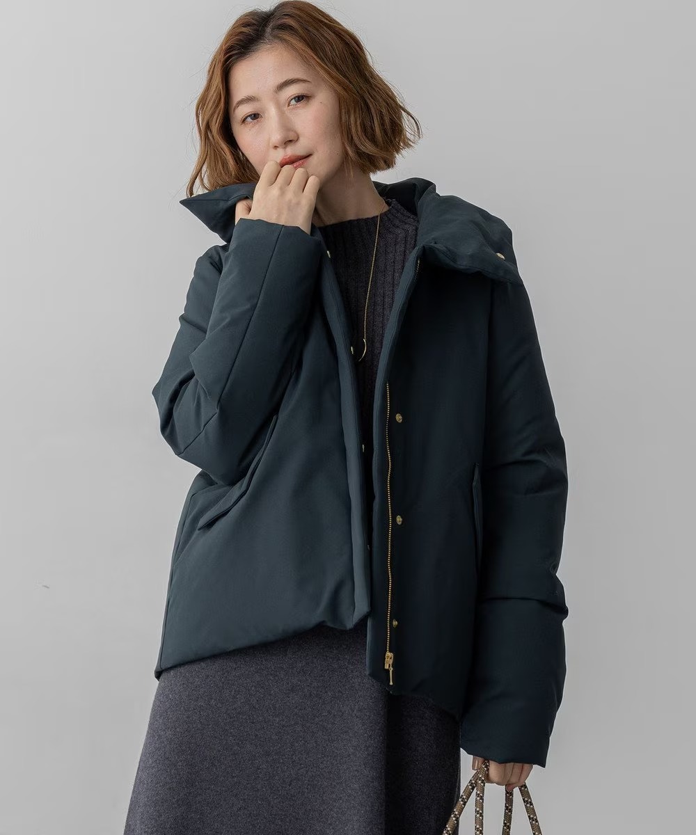 軍風羽絨短版外套     